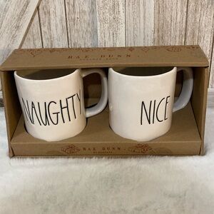 Rae Dunn Naughty and Nice Mug Set